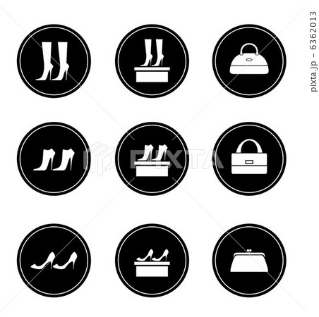 Black icons female bags and shoes 6362013