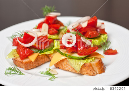 Toast with vegetables Toast with vegetables 6362293