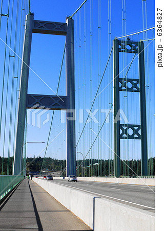 タコマ橋 Tacoma Narrows Bridgeの写真素材