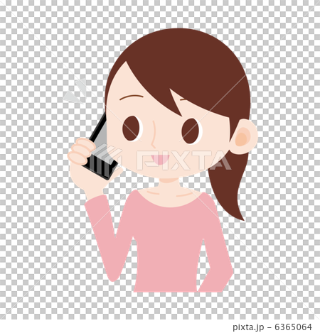 スマートフォンで話す女性 6365064
