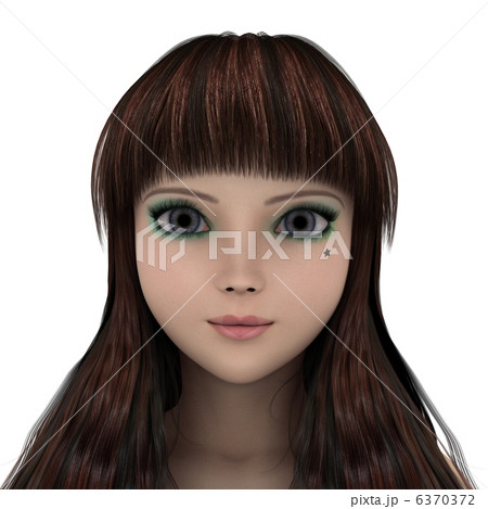 女性の顔アップのイラスト素材 6370372 Pixta