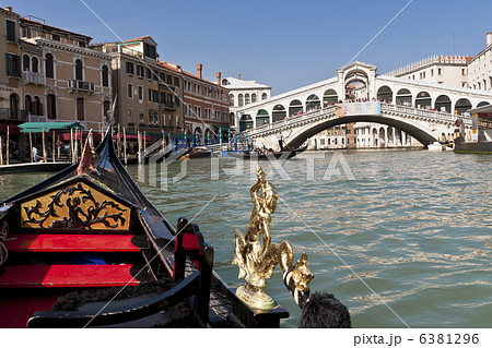 A view from gondola during the ride through the canals of Venice 6381296