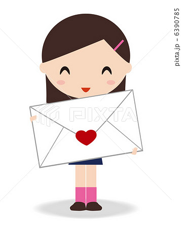ラブレター 女の子のイラスト素材