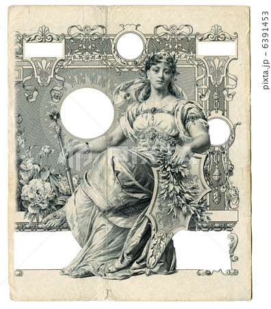 Old Victorian Frame and wooman a on white background Old Victorian Frame and wooman a on white background 6391453