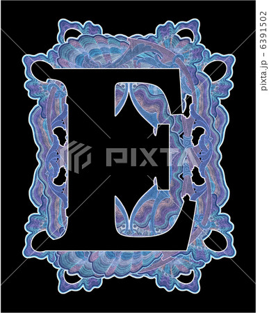 Luxuriously illustrated old capital letter E. Luxuriously illustrated old capital letter E. 6391502