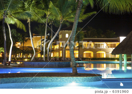 Luxurious Caribbean resort at night Luxurious Caribbean resort at night 6391960