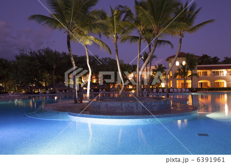Luxurious Caribbean resort at night Luxurious Caribbean resort at night 6391961