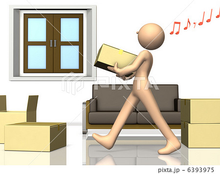 慌しい引越しを表すアブストラクト3DCGイラスト 6393975