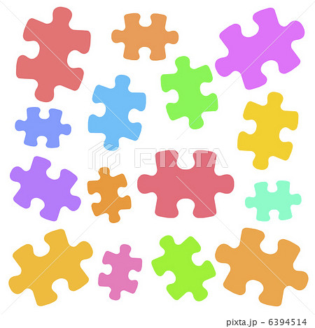 Colorful Puzzle Pieces Stock Illustration