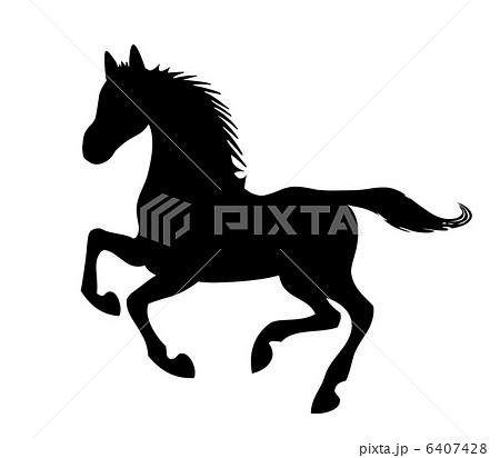 シルエット 馬のイラスト素材 6407428 Pixta