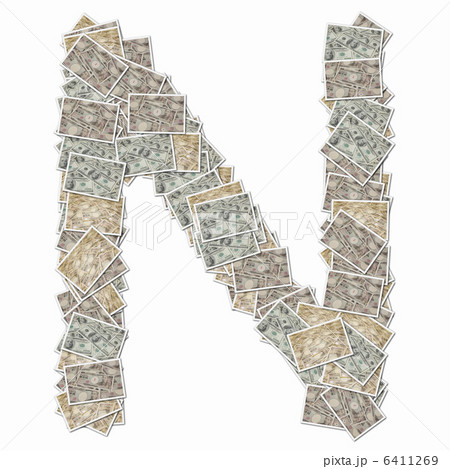 一万円札と100ドル札でアルファベットの大文字 6411269