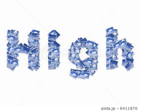雲の写真でアルファベットのHighの文字 6411870