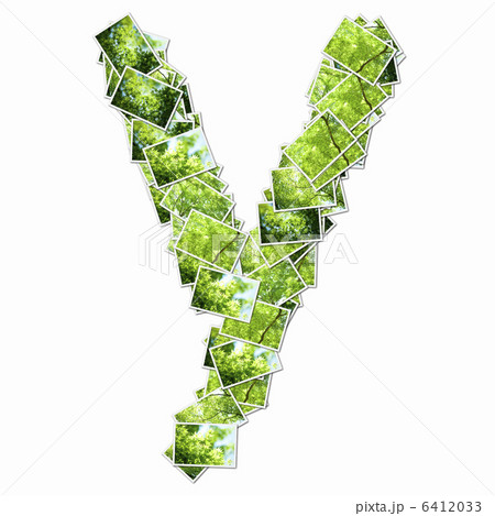 新緑の写真でアルファベットの小文字 6412033