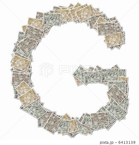 一万円札と100ドル札でアルファベットの大文字 一万円札と100ドル札でアルファベットの大文字 6413139