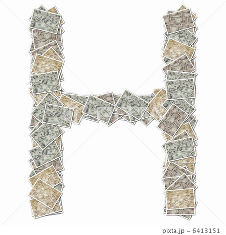 一万円札と100ドル札でアルファベットの大文字 6413151