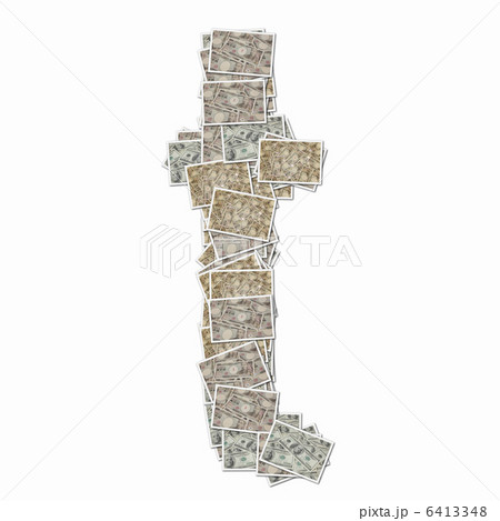 一万円札と100ドル札でアルファベットの小文字 一万円札と100ドル札でアルファベットの小文字 6413348