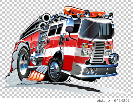 Vector cartoon firetruck 6414291