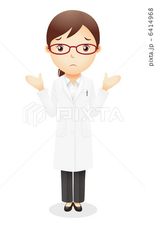 白衣の女性イラストのイラスト素材