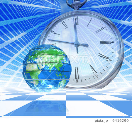スライスされた地球の時間／時計 6416290