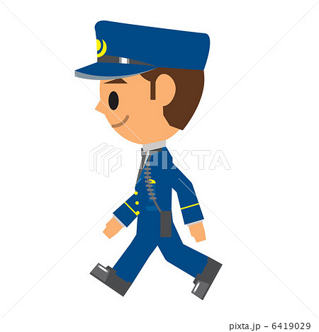 警察官 歩くのイラスト素材