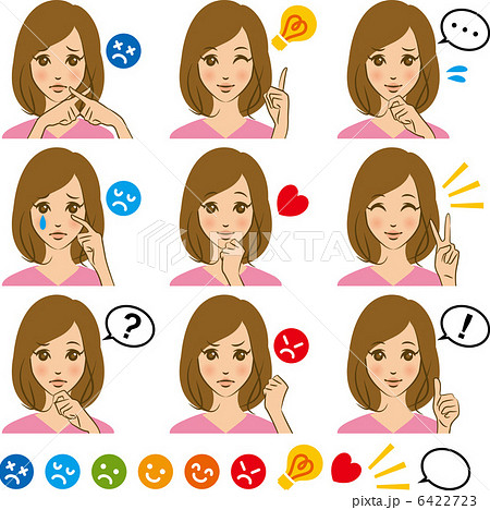 女性　表情 6422723