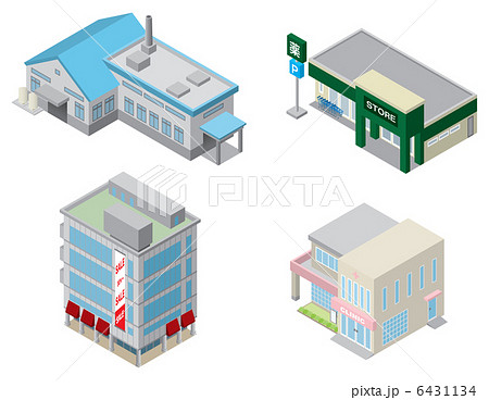 立体建物のイラスト素材