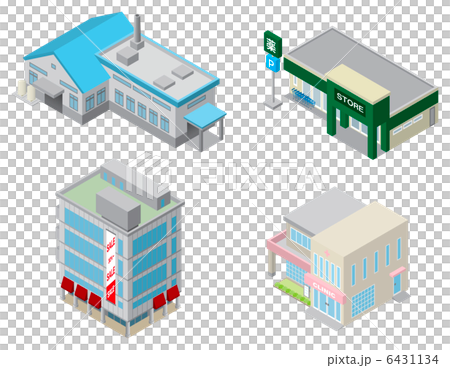 立体建物のイラスト素材