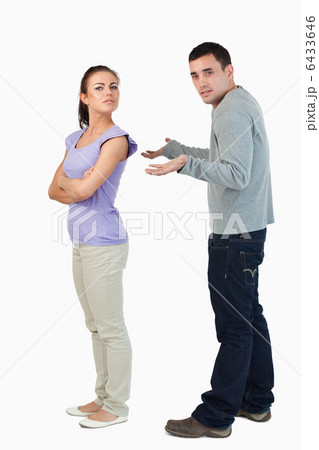 Young woman freezing off her boyfriend Young woman freezing off her boyfriend 6433646