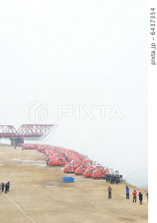 一斉放水 出初式 消防団 一斉放水 出初式 消防団 6437354