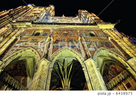 Prague. St. Vitus cathedral in darkness. 6438975