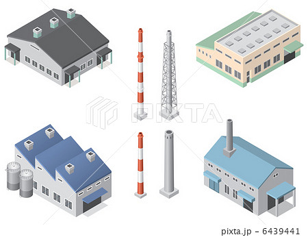 工場 立体のイラスト素材 6439441 Pixta