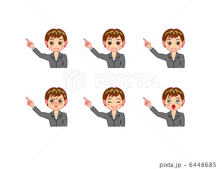 ビジネス女性指差しのイラスト素材