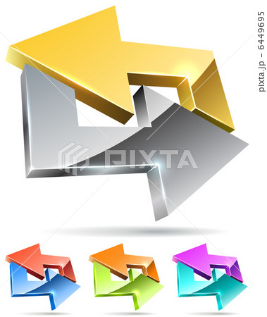 Gold and silver arrow cycle 3D icon 6449695