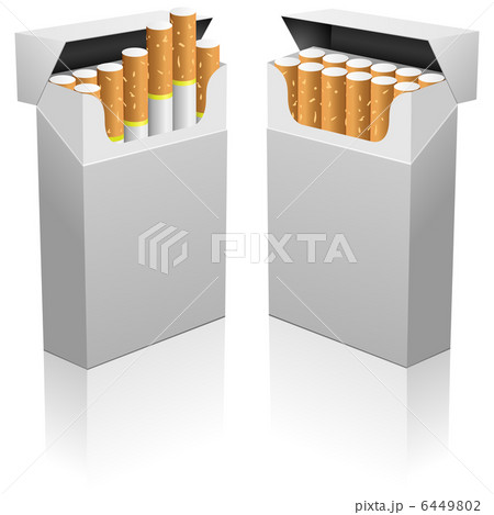 Opened blank realistic cigarettes pack vector template. 6449802
