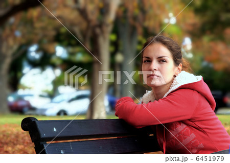Beautiful girl in autumn park 6451979