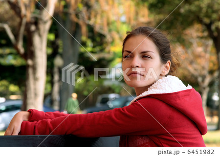 Beautiful girl in autumn park 6451982