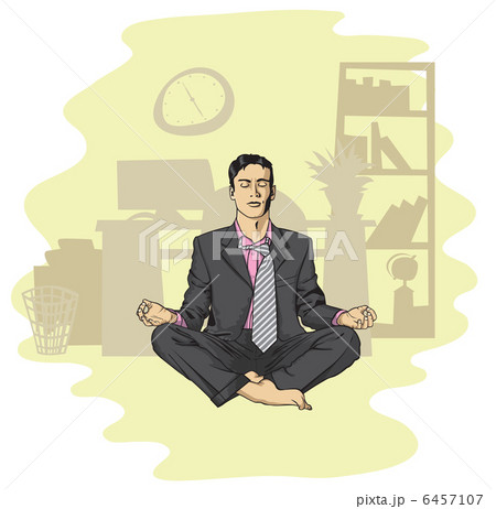 businessman in lotus pose meditating 6457107