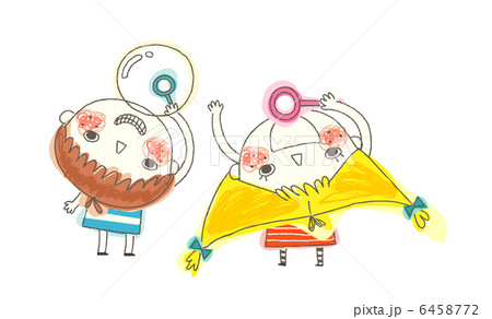 Boy and Girl blowing bubbles 6458772