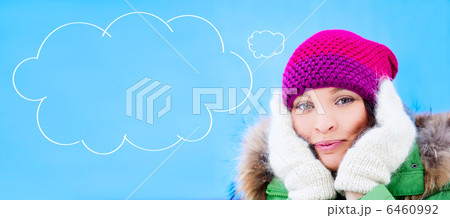 Portrait of young pretty woman playing outdoors. Looking at came Portrait of young pretty woman playing outdoors. Looking at came 6460992