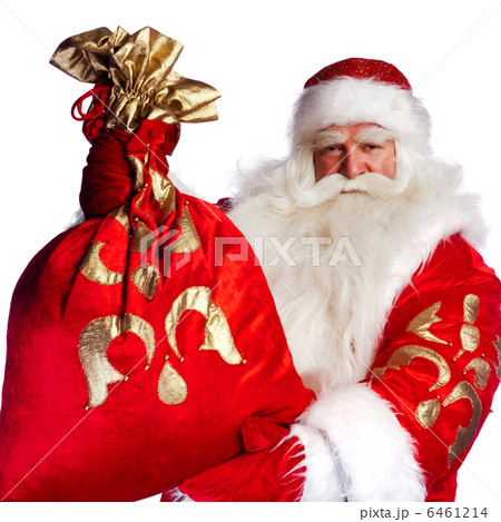 Santa Claus standing up on white background with his bag full of Santa Claus standing up on white background with his bag full of 6461214