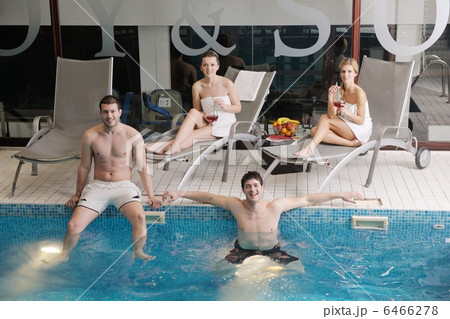 yung people group at spa swimming pool 6466278
