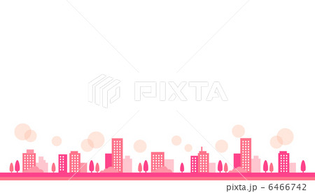 ピンク色の街並みのイラスト素材