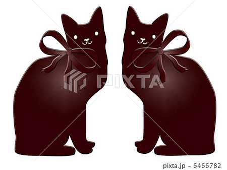 猫の板チョコプレート 左右対称のイラスト素材