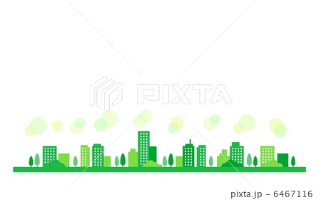 緑のビルの背景のイラスト素材
