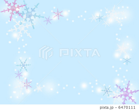 雪の結晶　雪　結晶　スノーホワイト　白雪　フレーム　枠　雪の華 6470111