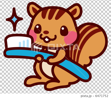 歯ブラシを持ったリス 歯ブラシを持ったリス 6471752