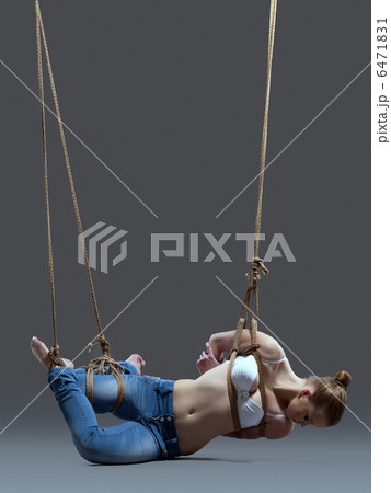 Young woman with shibari in studio 6471831