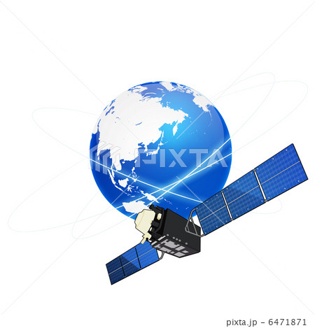 人工衛星のイラスト素材