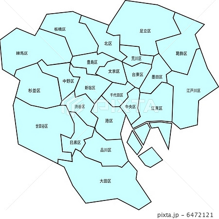 東京２３区境地図のイラスト素材 6472121 Pixta