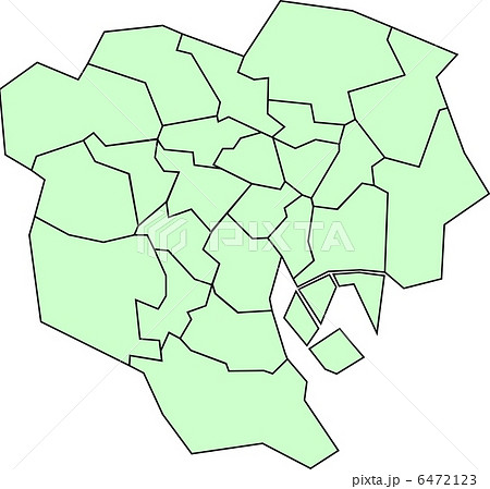 東京２３区境地図のイラスト素材